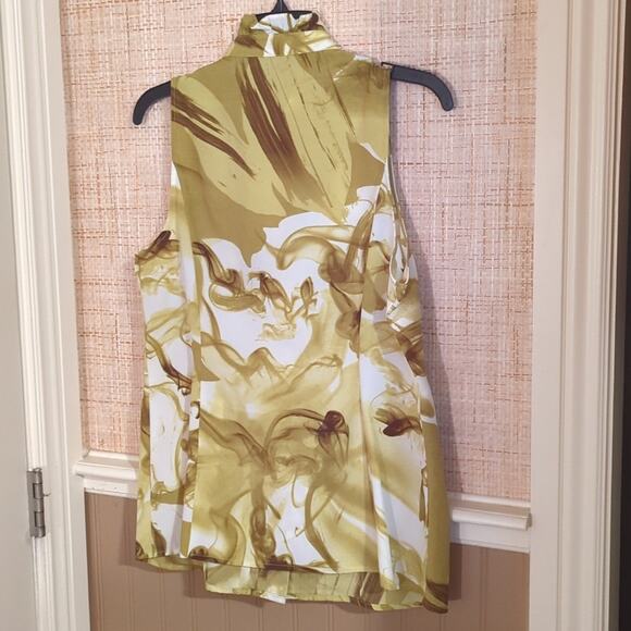 The Limited Green Sleeveless Button Down Pleated Front Blouse Women's Size L - Picture 4 of 7